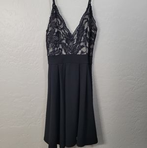 Mind Code Black mini dress with lace Size L